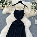 Knitted Pleated Long Dress