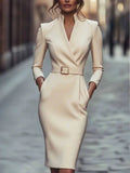 Autumn French high-end temperament celebrity small fragrant style waist dress for women
