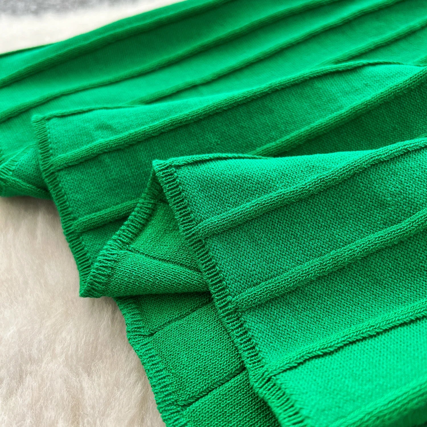 Knitted Pleated Long Dress