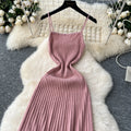 Knitted Pleated Long Dress
