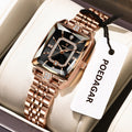 POEDAGAR Luxury Woman Watch Waterproof Date High Quality Casual Ladies Wristwatch Stainless Steel Quartz Elegant Women's Watches (Verdelle Émera