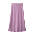 Willshela 2024 Black Satin Skirt Woman High Waist Elegant Long Skirts For Women Fashion Summer Midi Skirt Office Women's Skirts