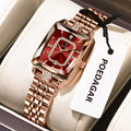 POEDAGAR Luxury Woman Watch Waterproof Date High Quality Casual Ladies Wristwatch Stainless Steel Quartz Elegant Women's Watches (Verdelle Émera