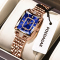 POEDAGAR Luxury Woman Watch Waterproof Date High Quality Casual Ladies Wristwatch Stainless Steel Quartz Elegant Women's Watches (Verdelle Émera