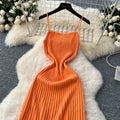 Knitted Pleated Long Dress