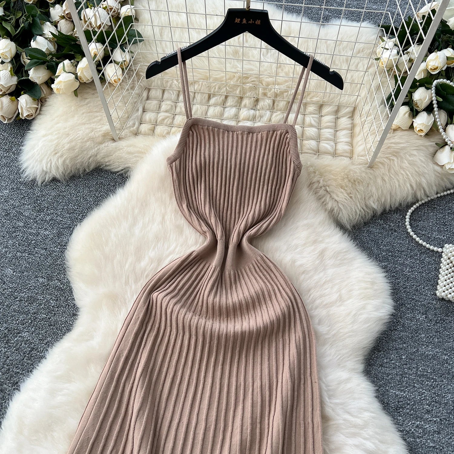 Knitted Pleated Long Dress