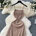 Knitted Pleated Long Dress
