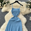 Knitted Pleated Long Dress