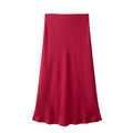 Willshela 2024 Black Satin Skirt Woman High Waist Elegant Long Skirts For Women Fashion Summer Midi Skirt Office Women's Skirts