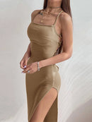 Colette Noir Slit Dress