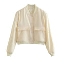 Women Fashion With Pockets Bomber Jacket Coats Vintage Long Sleeve Front Button Casual Female Outerwear Chic Tops