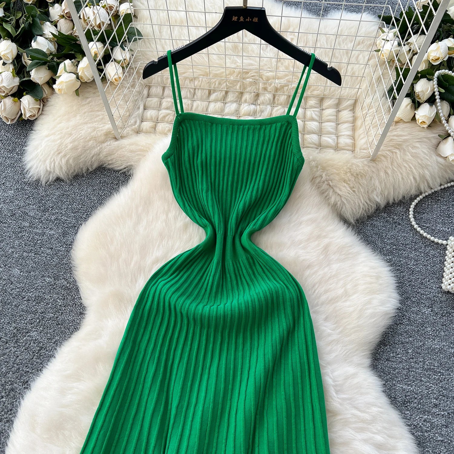 Knitted Pleated Long Dress