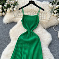 Knitted Pleated Long Dress